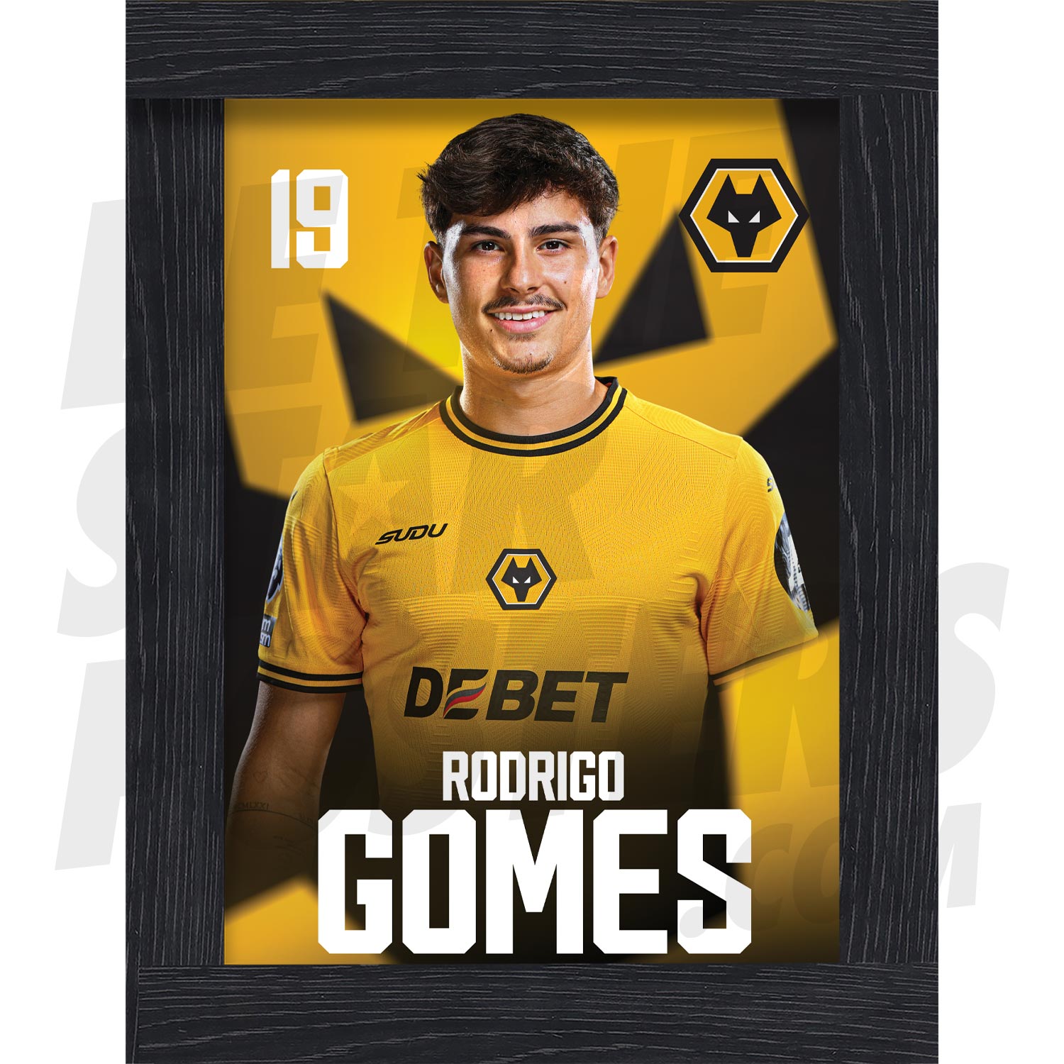 Wolverhampton Wanderers FC Rodrigo Gomes 24/25 Headshot Poster