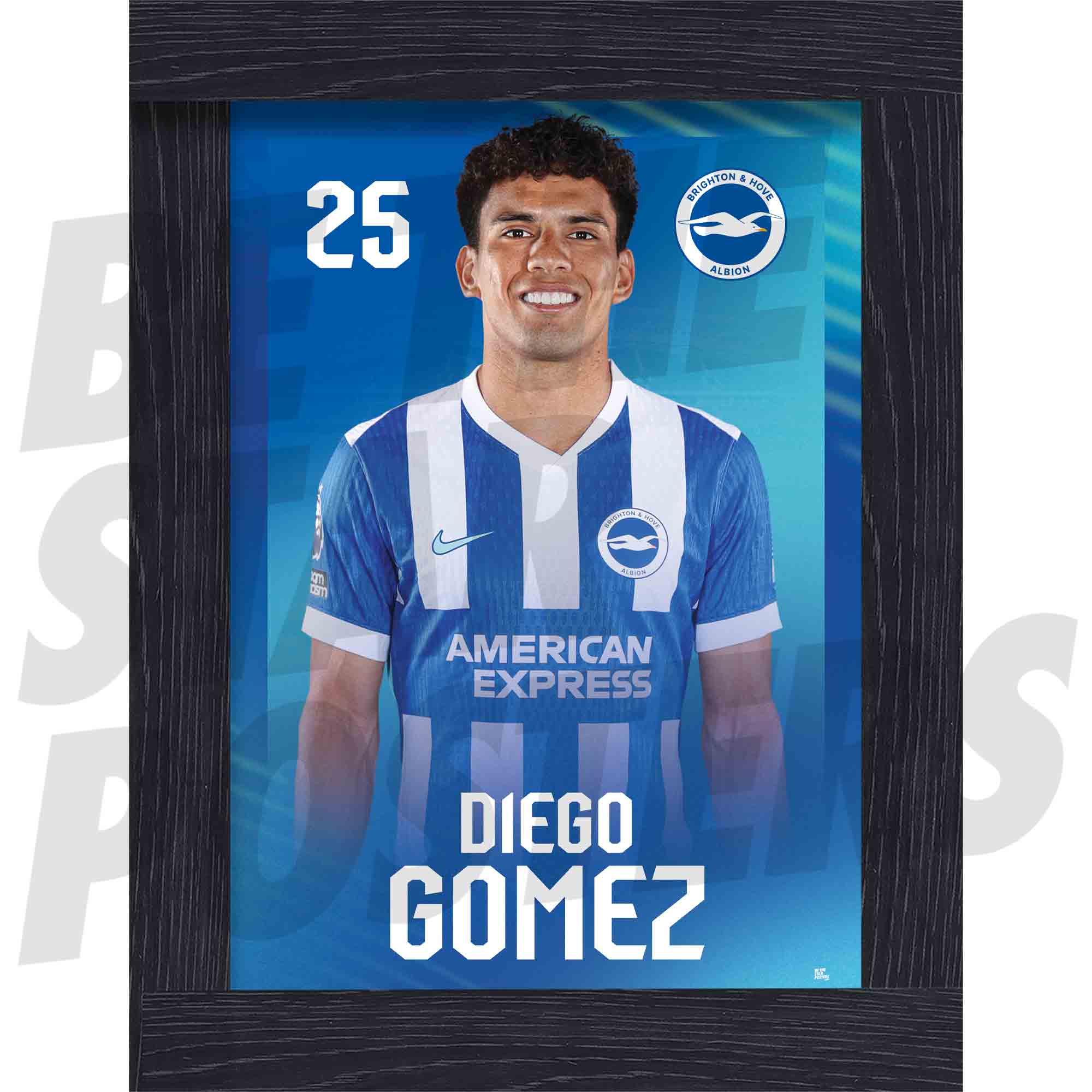 Brighton & Hove Albion FC Diego Gomez 25/26 Headshot Poster