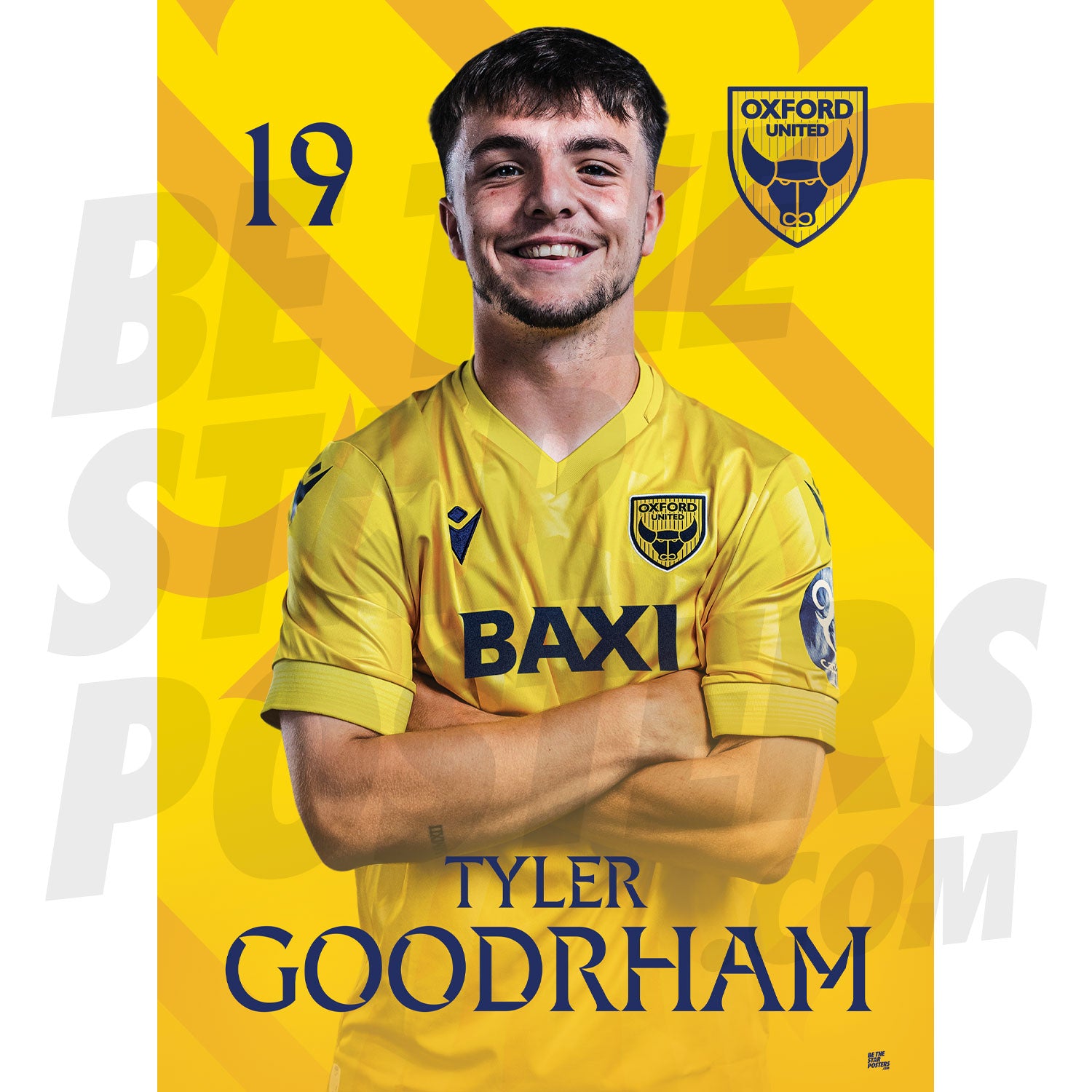 Oxford United FC Goodrham 24/25 Headshot Poster