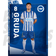 Brighton & Hove Albion FC Gruda 24/25 Headshot Poster