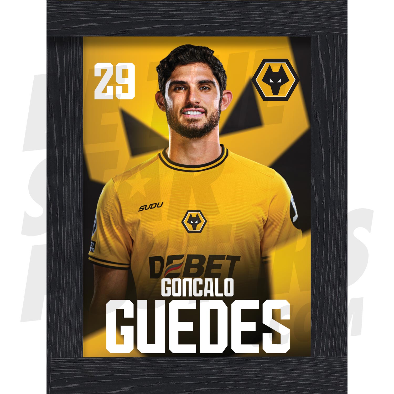 Wolverhampton Wanderers FC Guedes 24/25 Headshot Poster