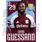 Aston Villa FC Evann Guessand 25/26 Headshot Poster