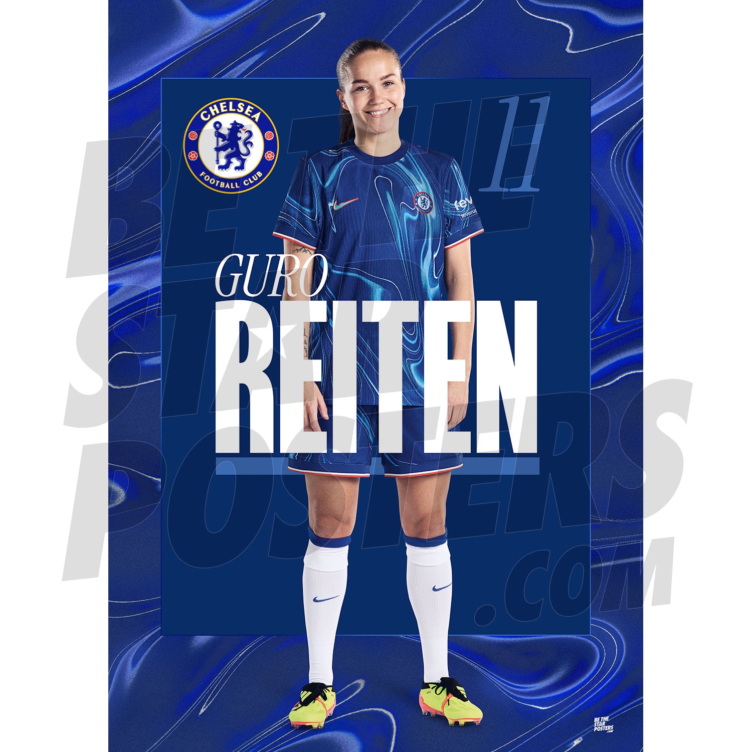 Chelsea FC Reiten 24/25 Headshot Poster