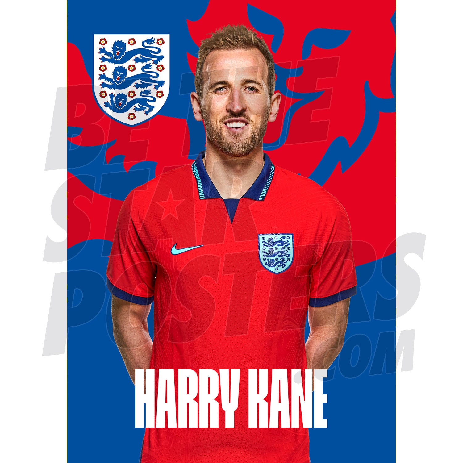 England Kane 22/23 Away Headshot Poster