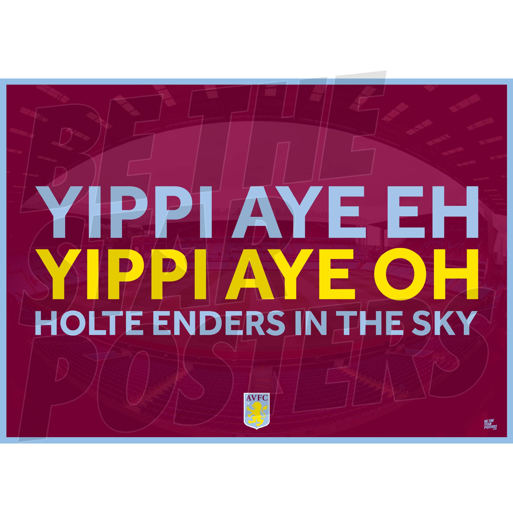 Aston Villa FC Old Crest HEITS Chant Poster