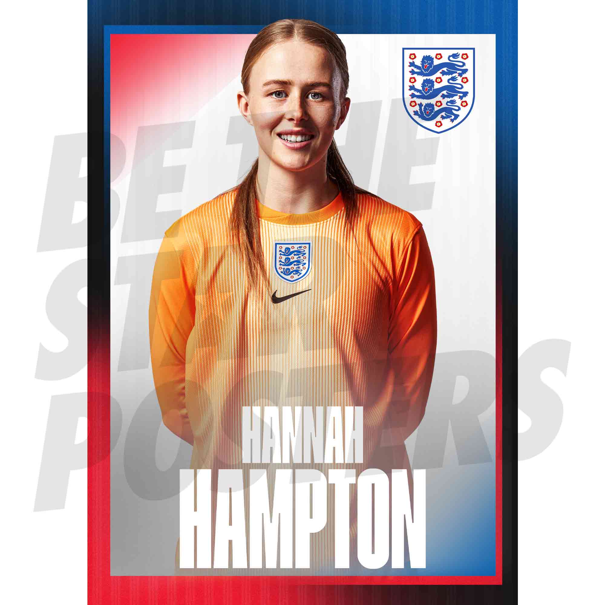 Lionesses Hampton 25/26 Away Headshot Poster