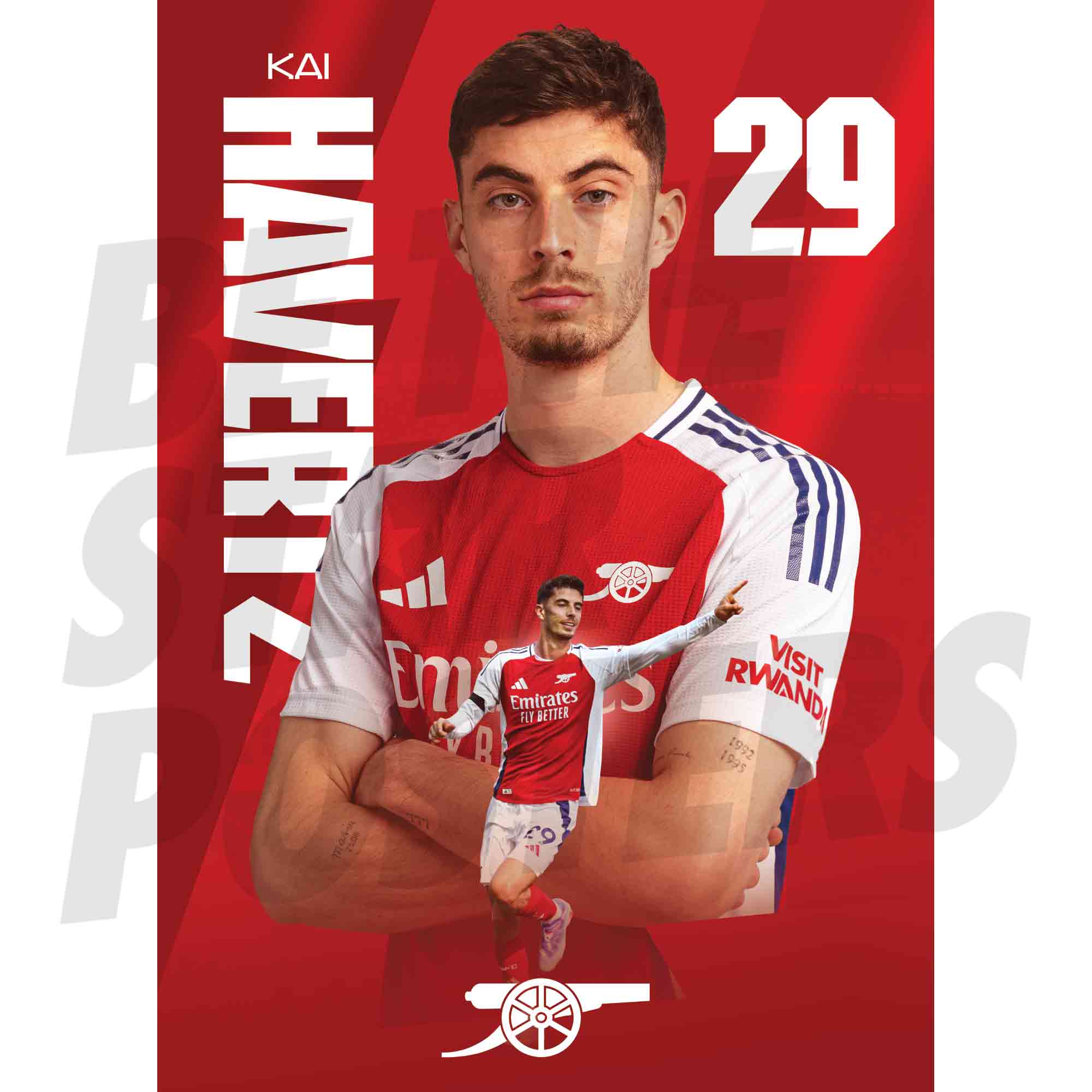 Arsenal FC Havertz 24/25 Action Poster