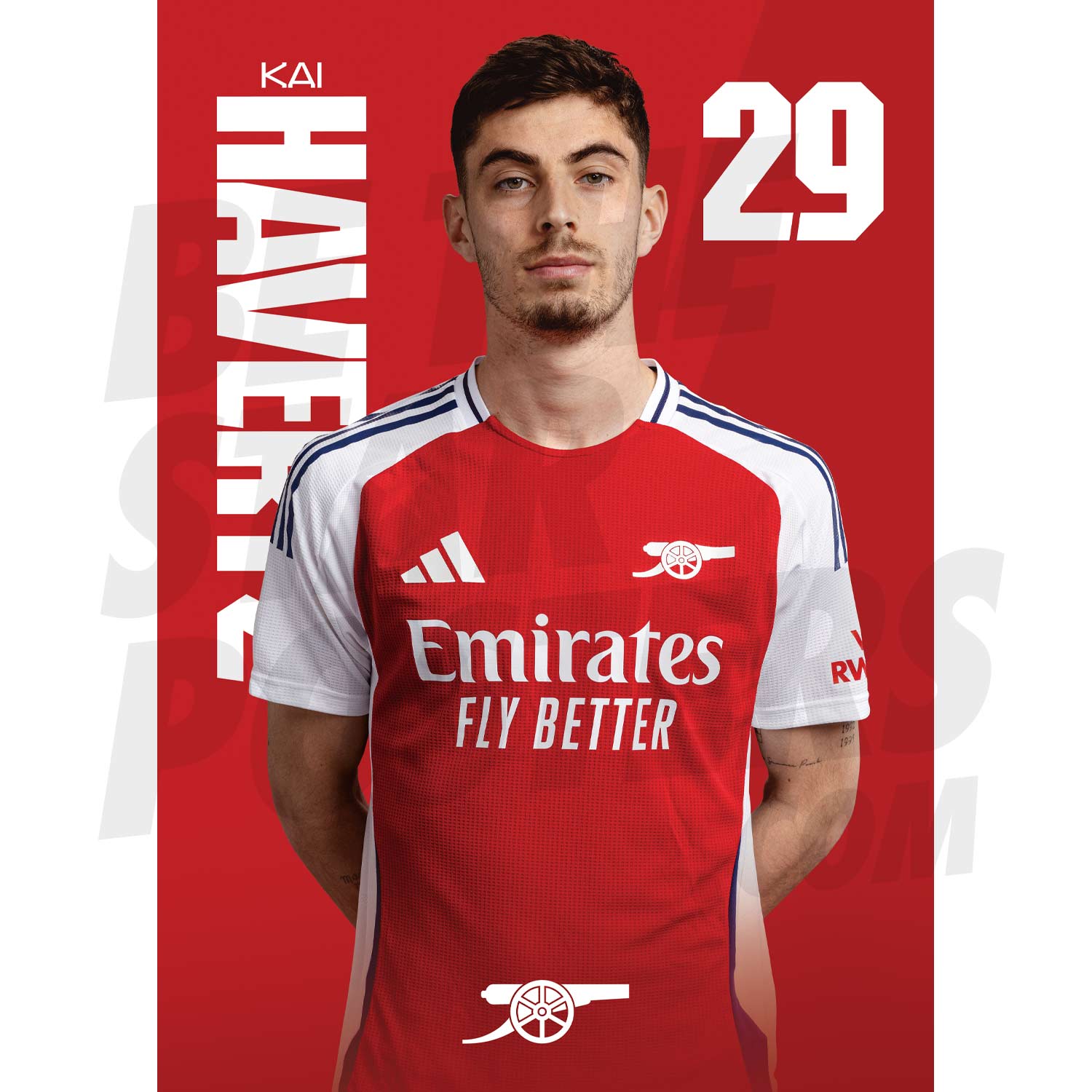 Arsenal FC Havertz 24/25 Headshot Poster