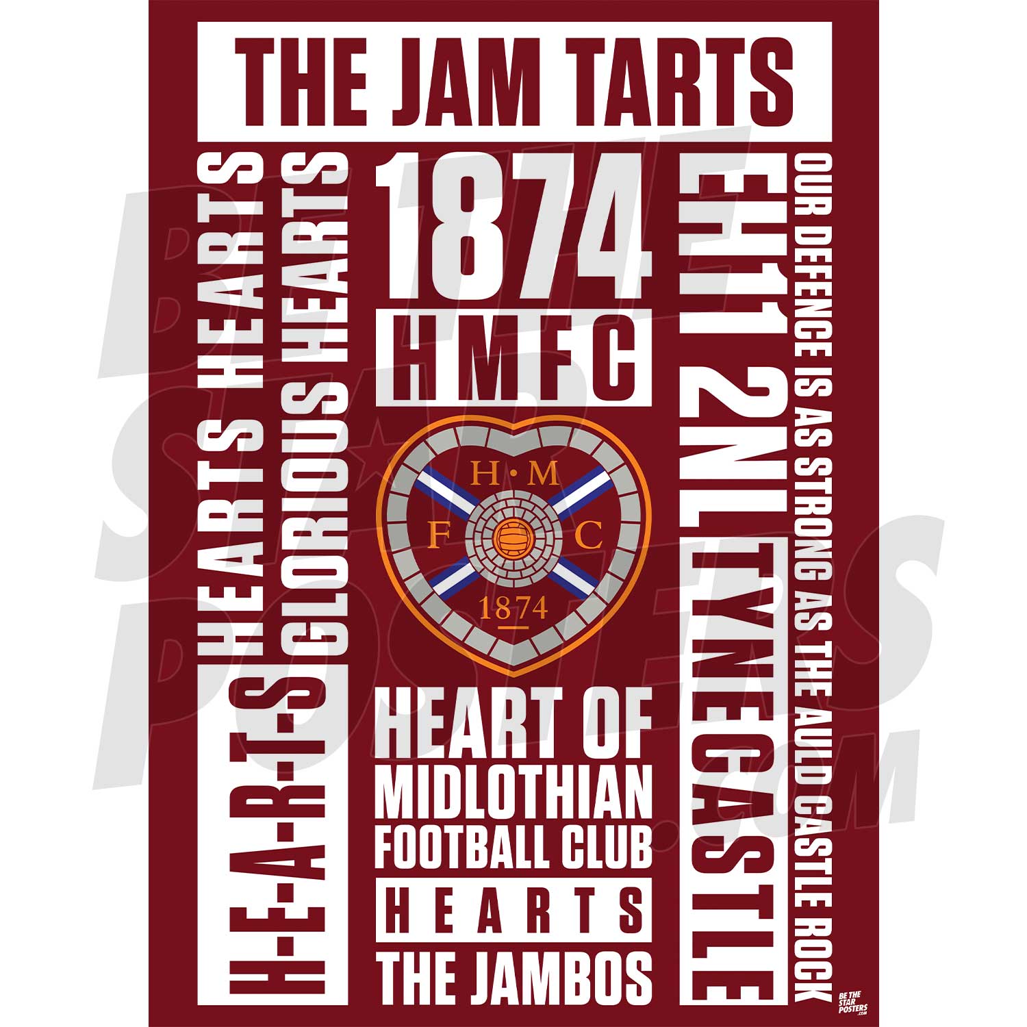 Heart of Midlothian FC Word Poster