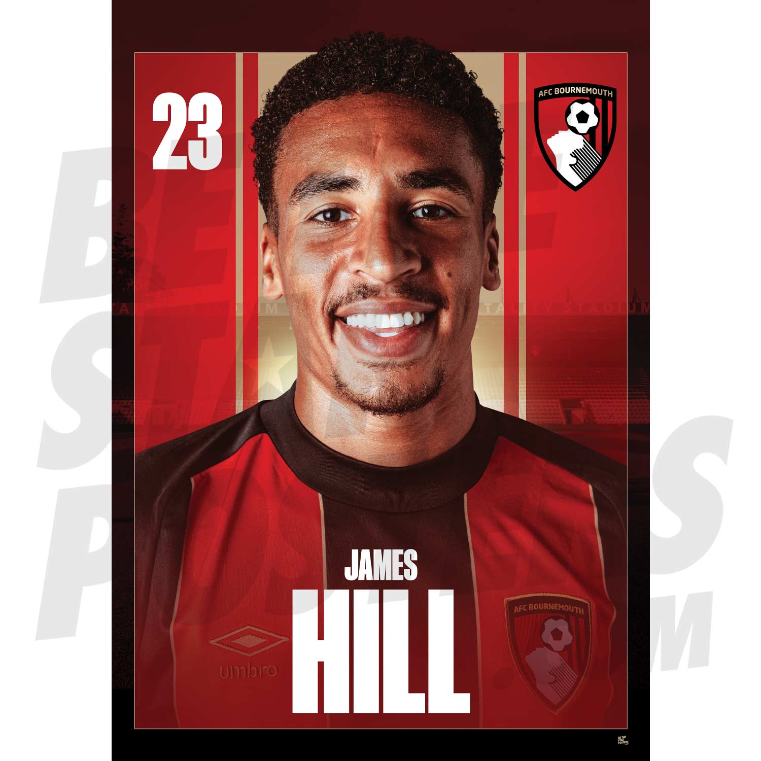 AFC Bournemouth Hill 24/25 Headshot Poster