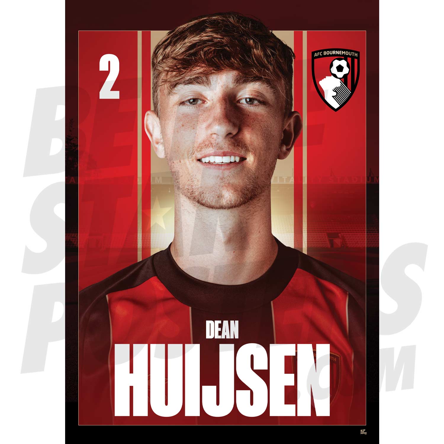 AFC Bournemouth Huijsen 24/25 Headshot Poster