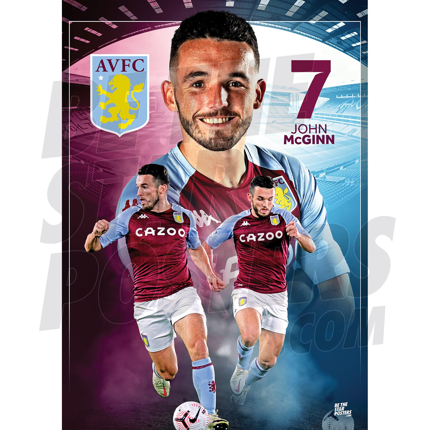 Aston Villa FC John McGinn 20/21 Action Poster