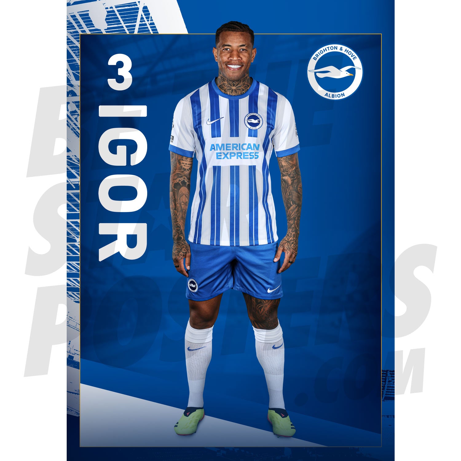 Brighton & Hove Albion FC Igor 24/25 Headshot Poster