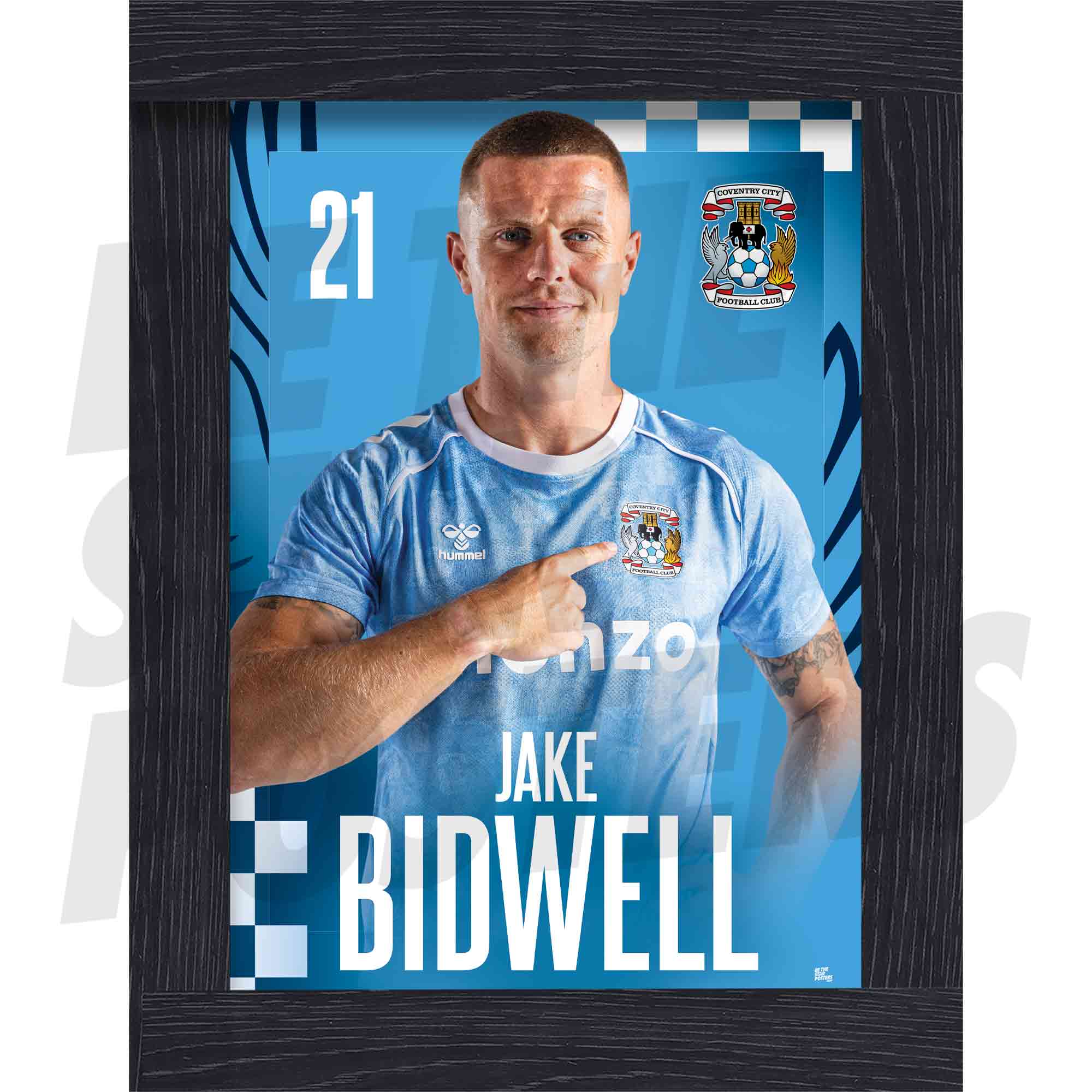 Coventry City FC Jake Bidwell 25/26 Headshot Poster