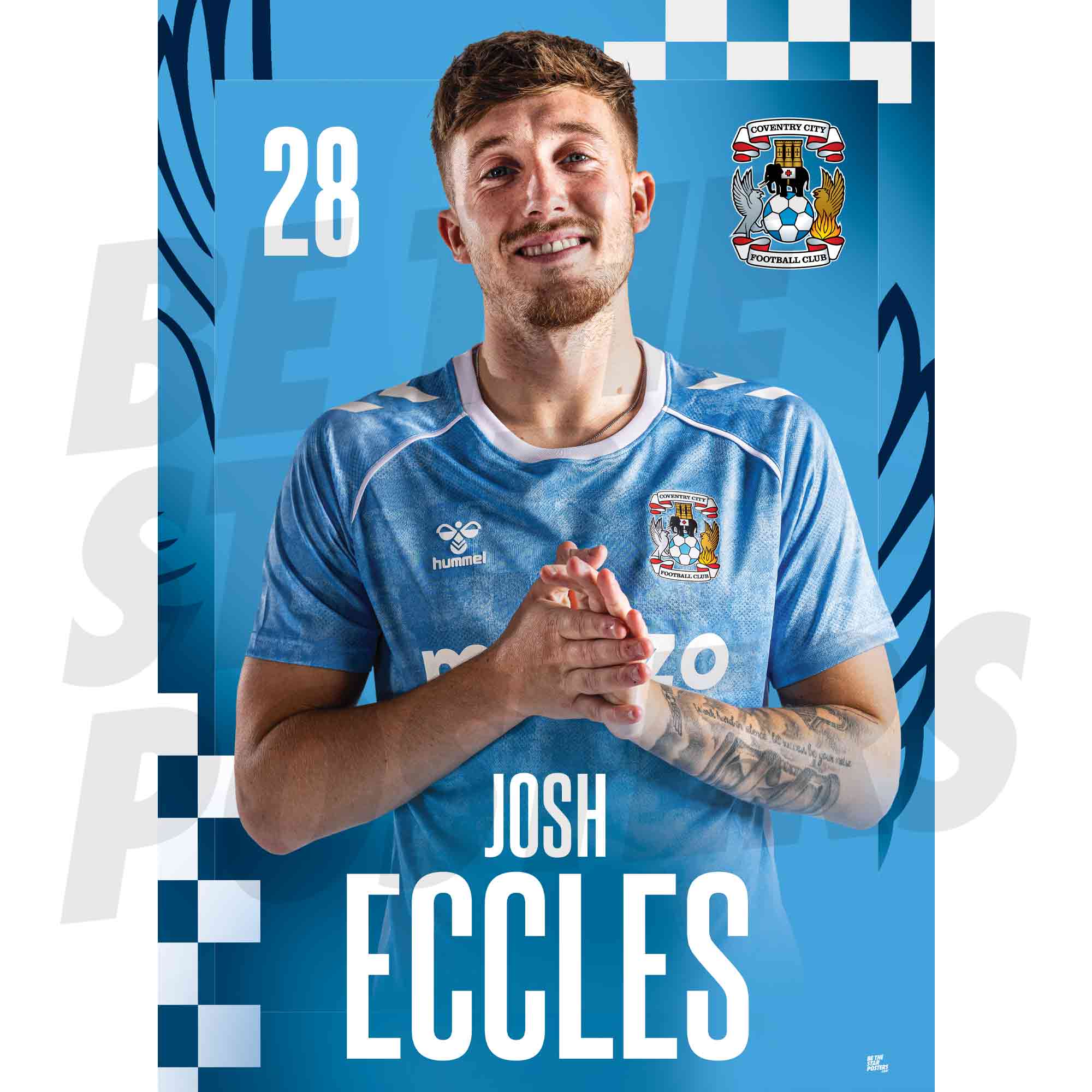 Coventry City FC Josh Eccles 25/26 Headshot Poster