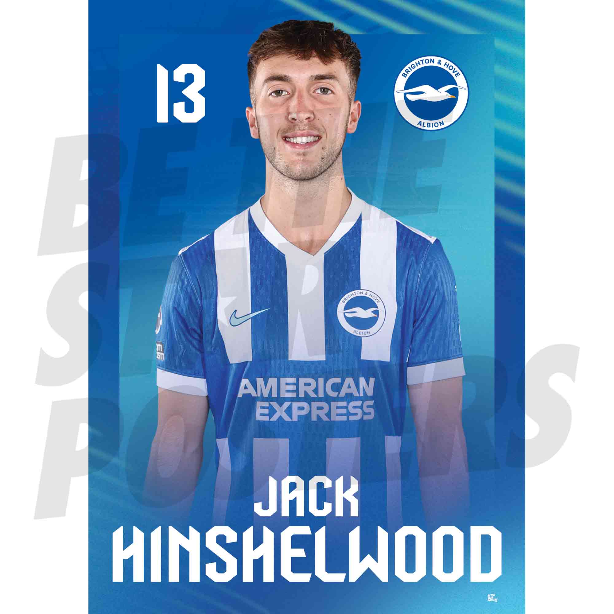 Brighton & Hove Albion FC Jack Hinshelwood 25/26 Headshot Poster