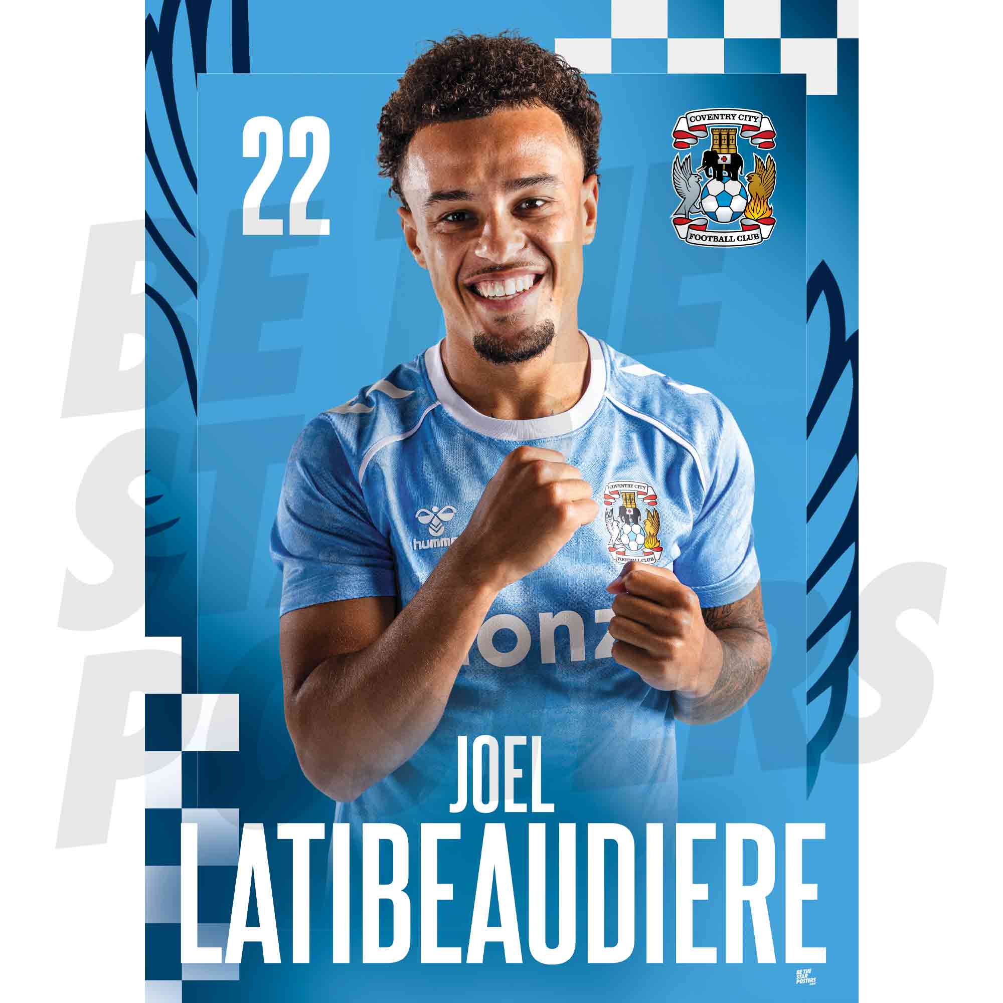 Coventry City FC Joel Latibeaudiere 25/26 Headshot Poster