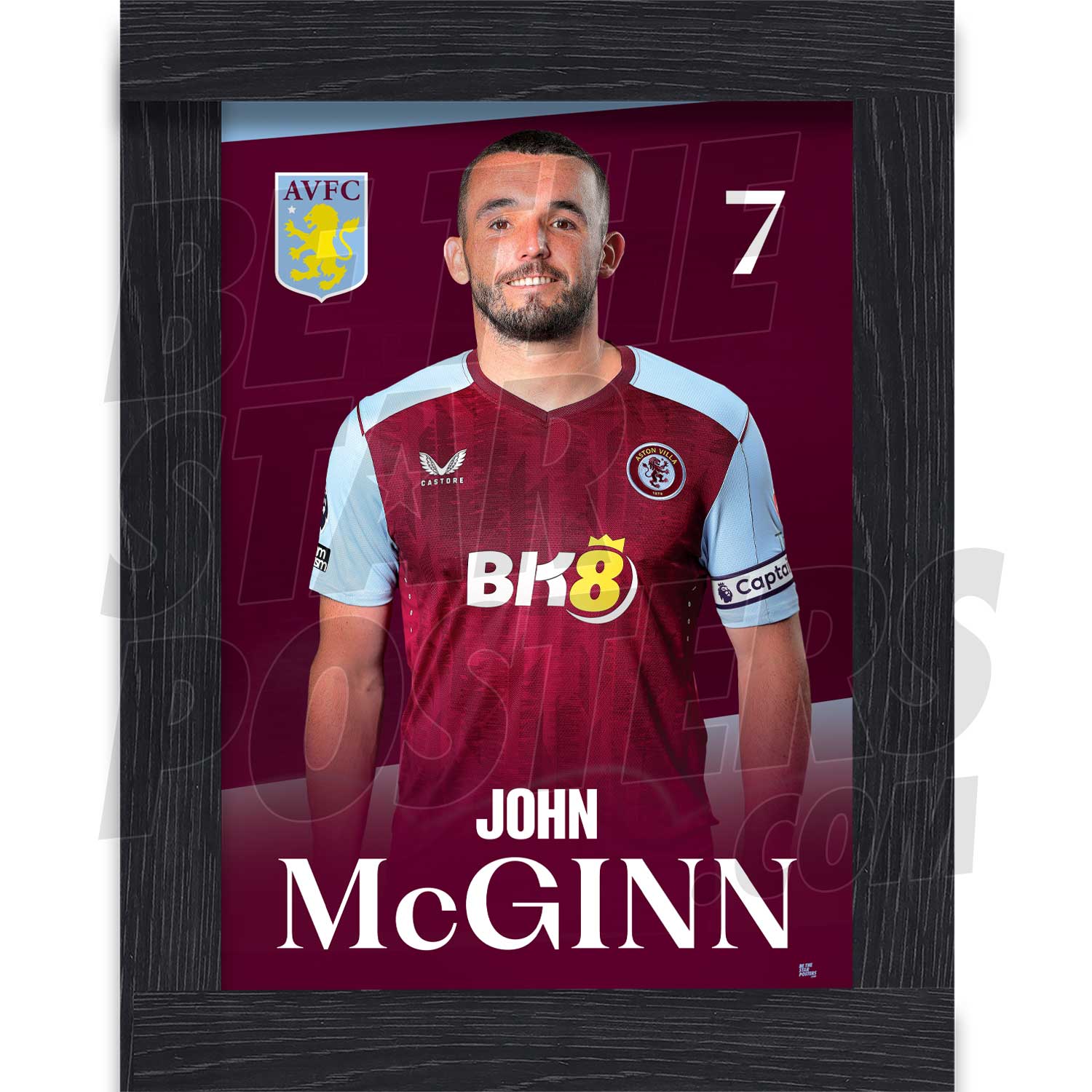 Aston Villa FC McGinn 23/24 Headshot Poster