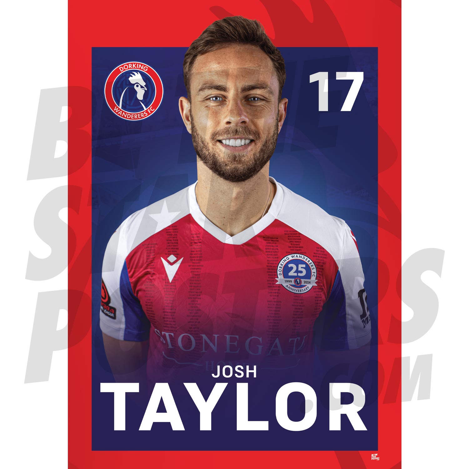 Dorking Wanderers FC Josh Taylor 24/25 Headshot Poster
