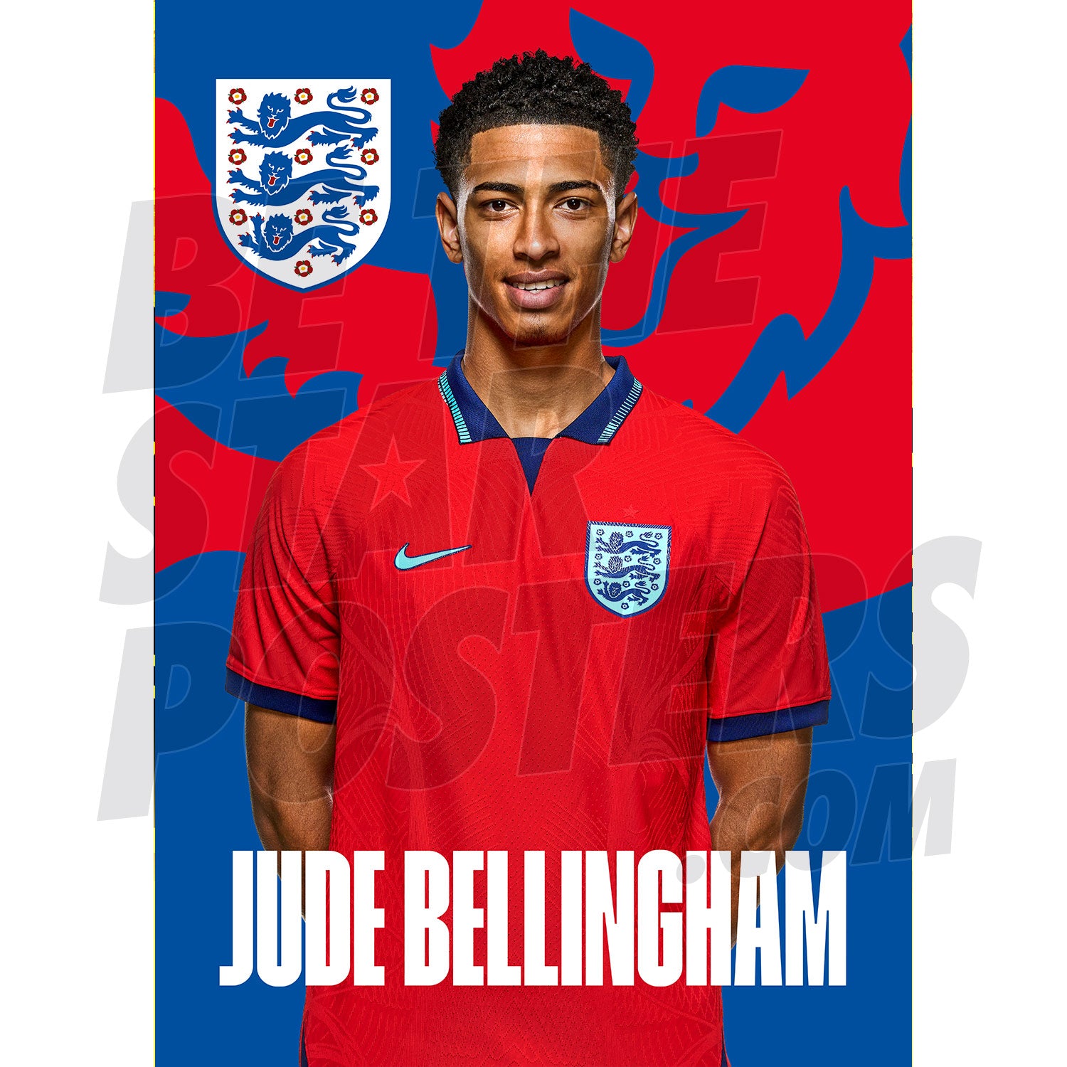 England Bellingham 22/23 Away Headshot Poster