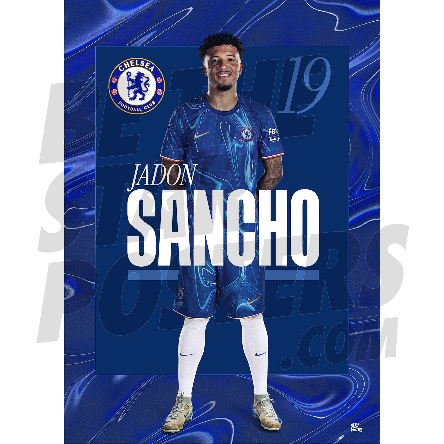 Chelsea FC Sancho 24/25 Headshot Poster