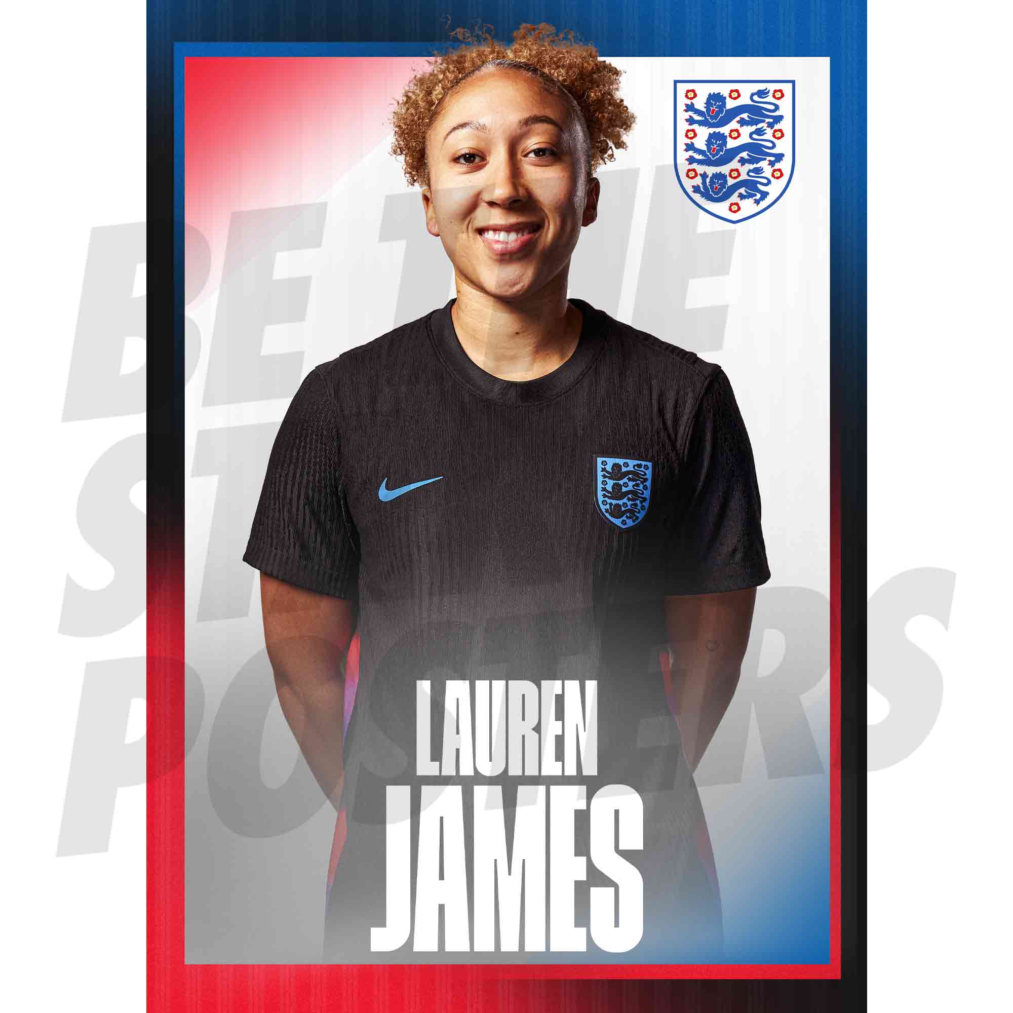 Lionesses James 25/26 Away Headshot Poster