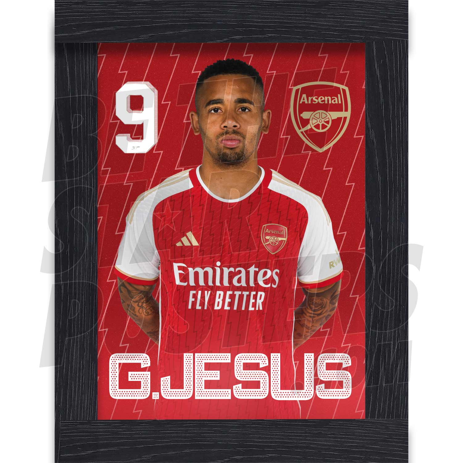 Arsenal FC Jesus 23/24 Headshot Poster