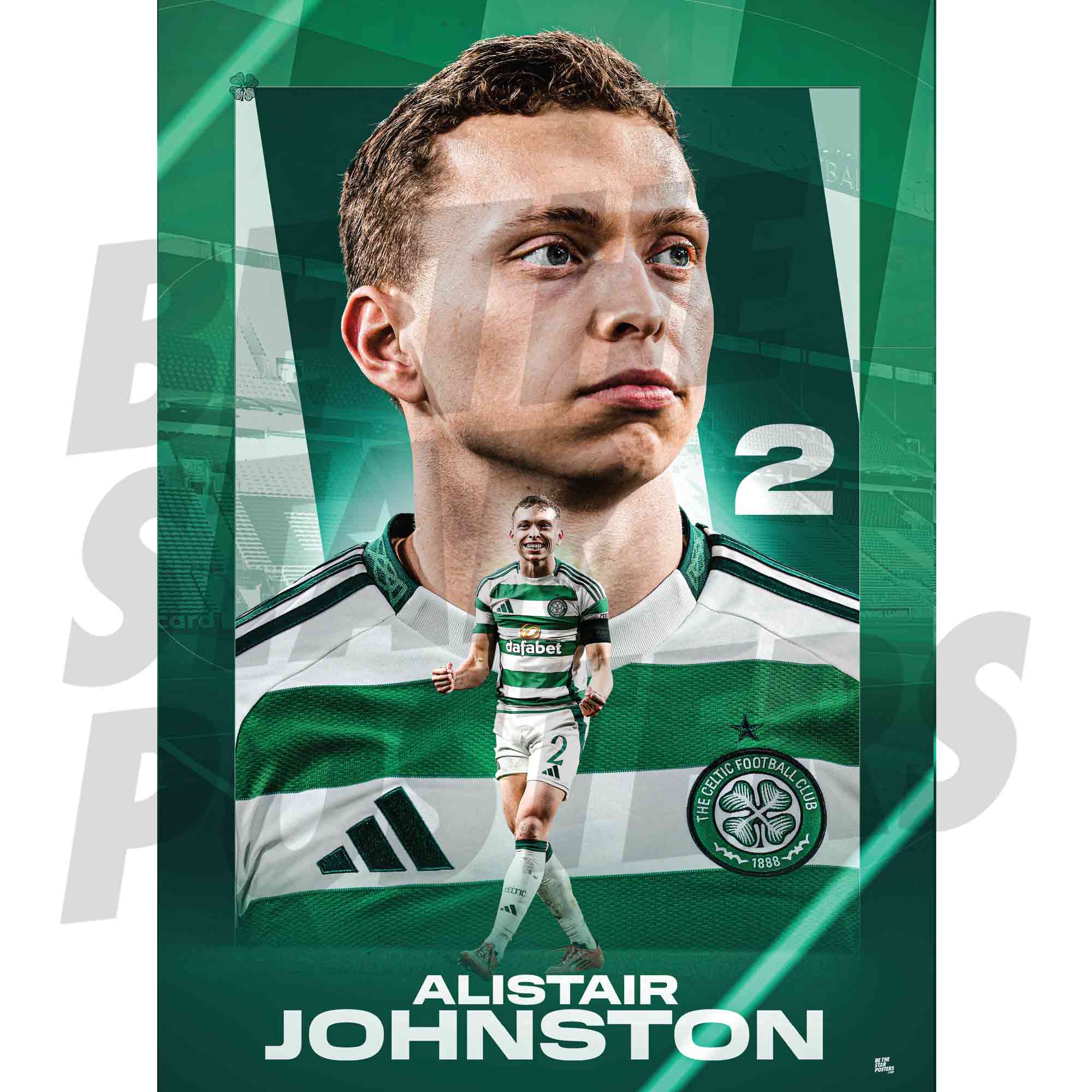 Celtic FC Johnston 24/25 Action Poster