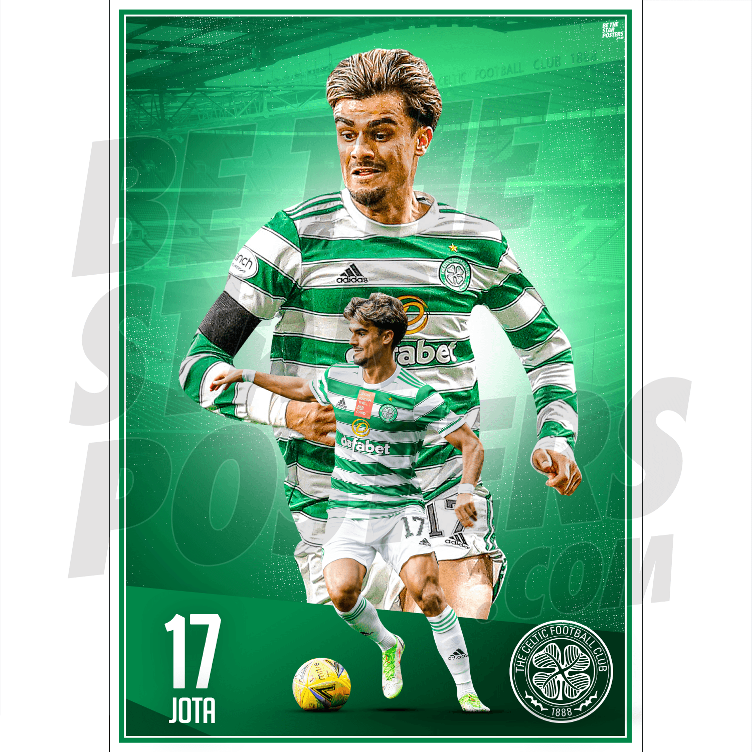 Celtic FC | Jota 21/22 Action Poster | Be The Star Posters – Be