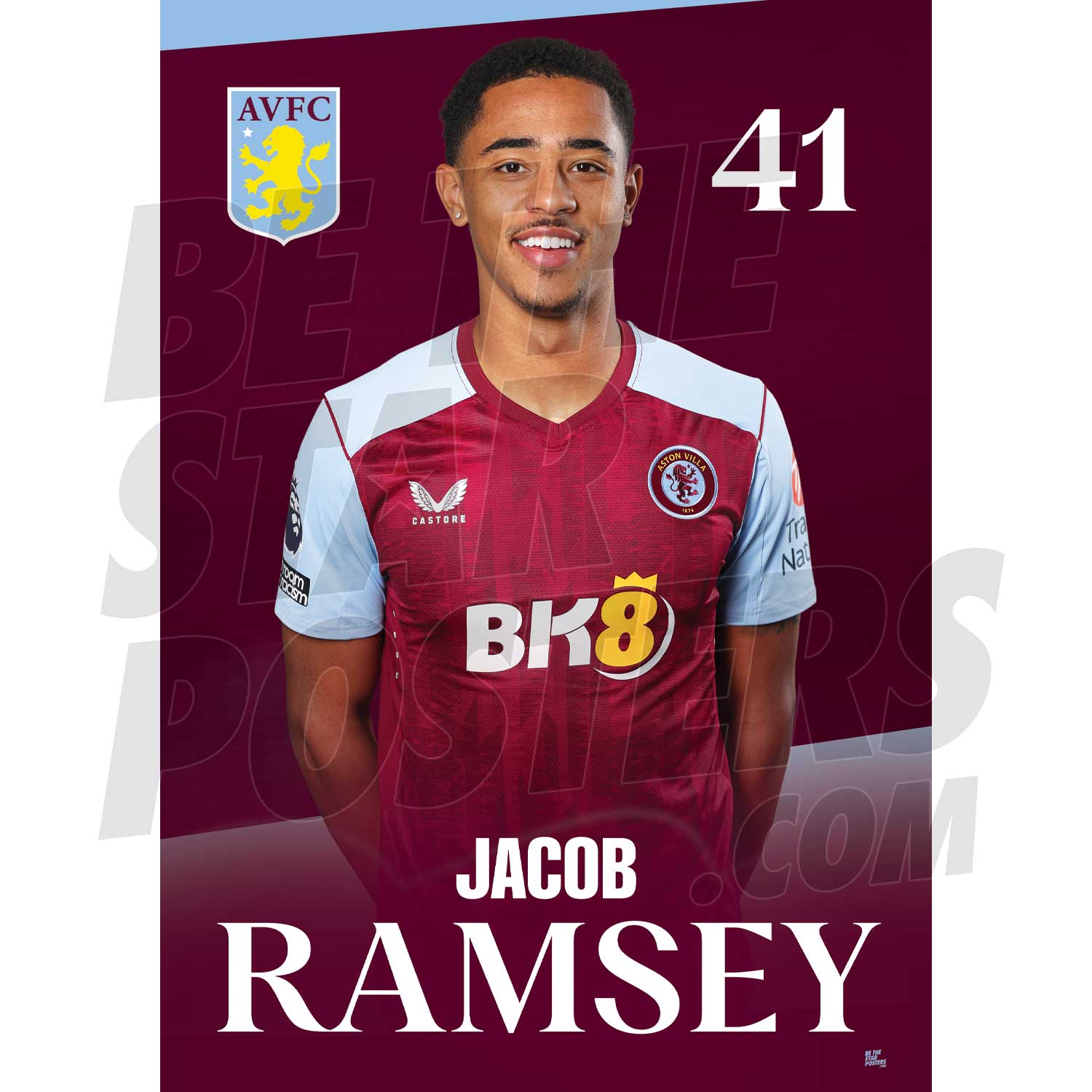 Aston Villa FC Ramsey 23/24 Headshot Poster
