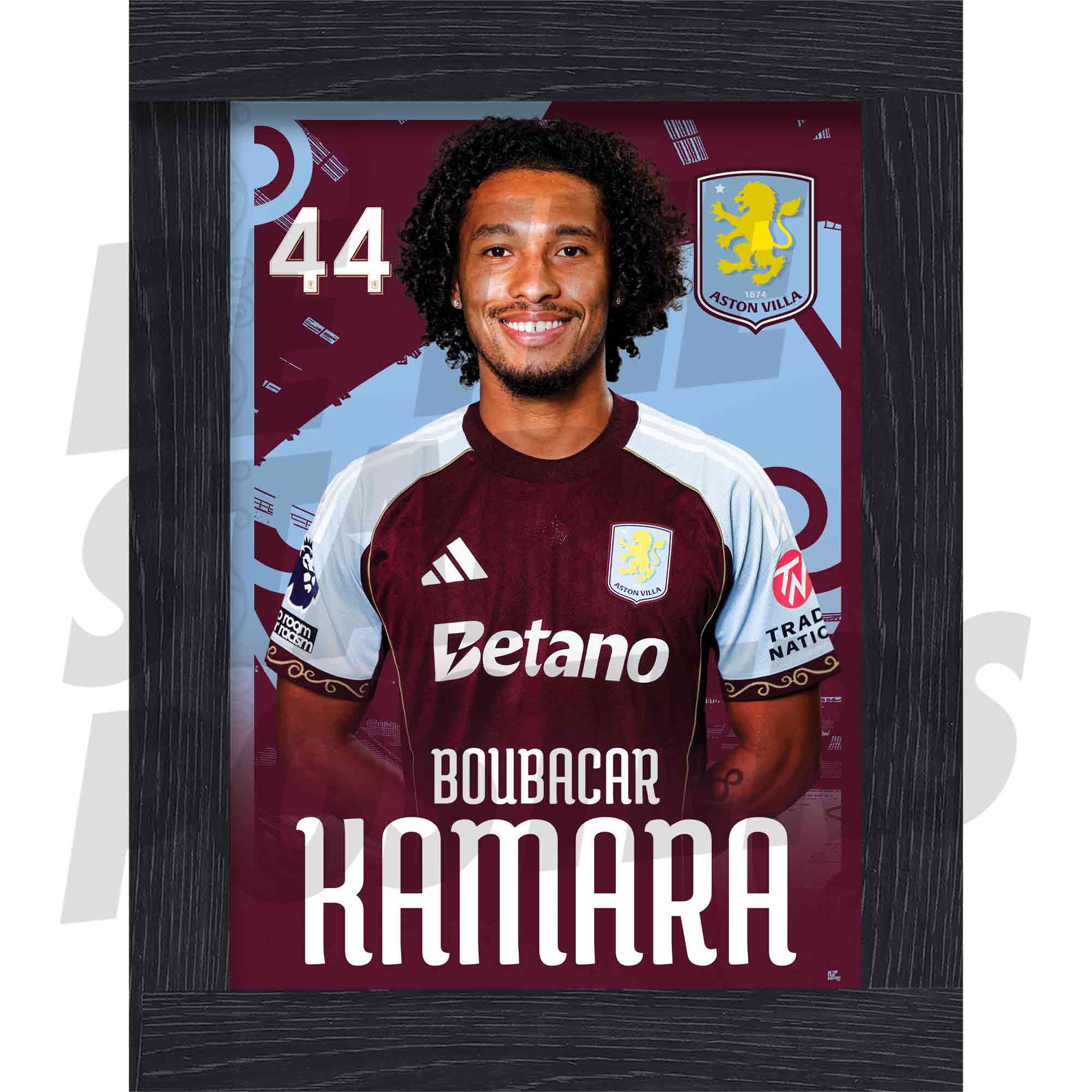 Aston Villa FC Boubacar Kamara 25/26 Headshot Poster