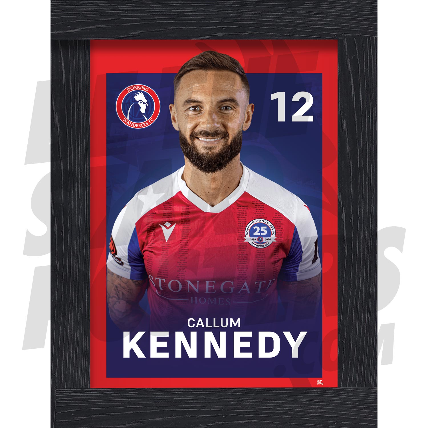 Dorking Wanderers FC Kennedy 24/25 Headshot Poster
