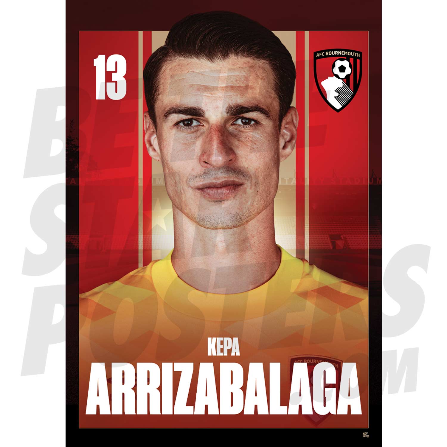 AFC Bournemouth Kepa 24/25 Headshot Poster