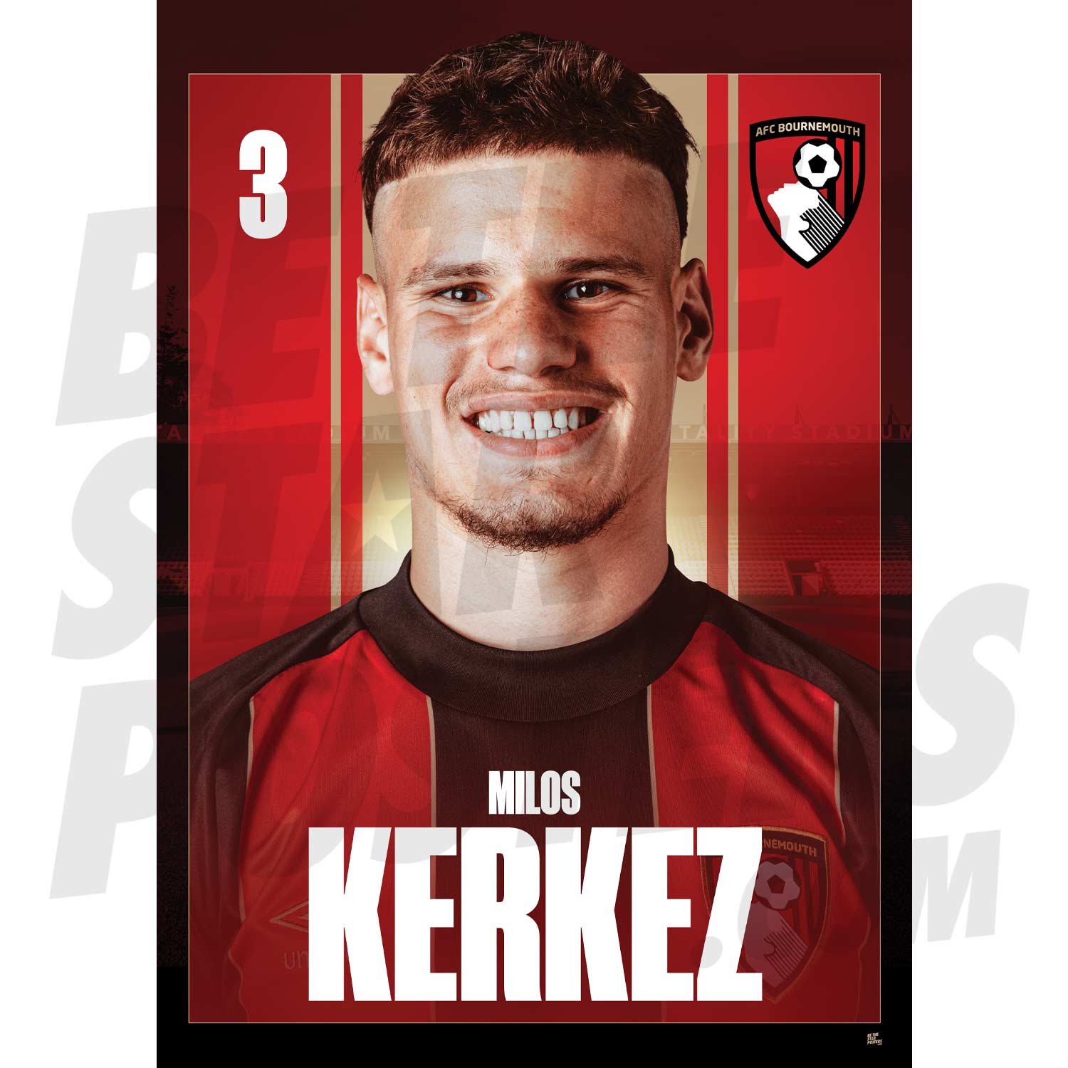 AFC Bournemouth Kerkez 24/25 Headshot Poster