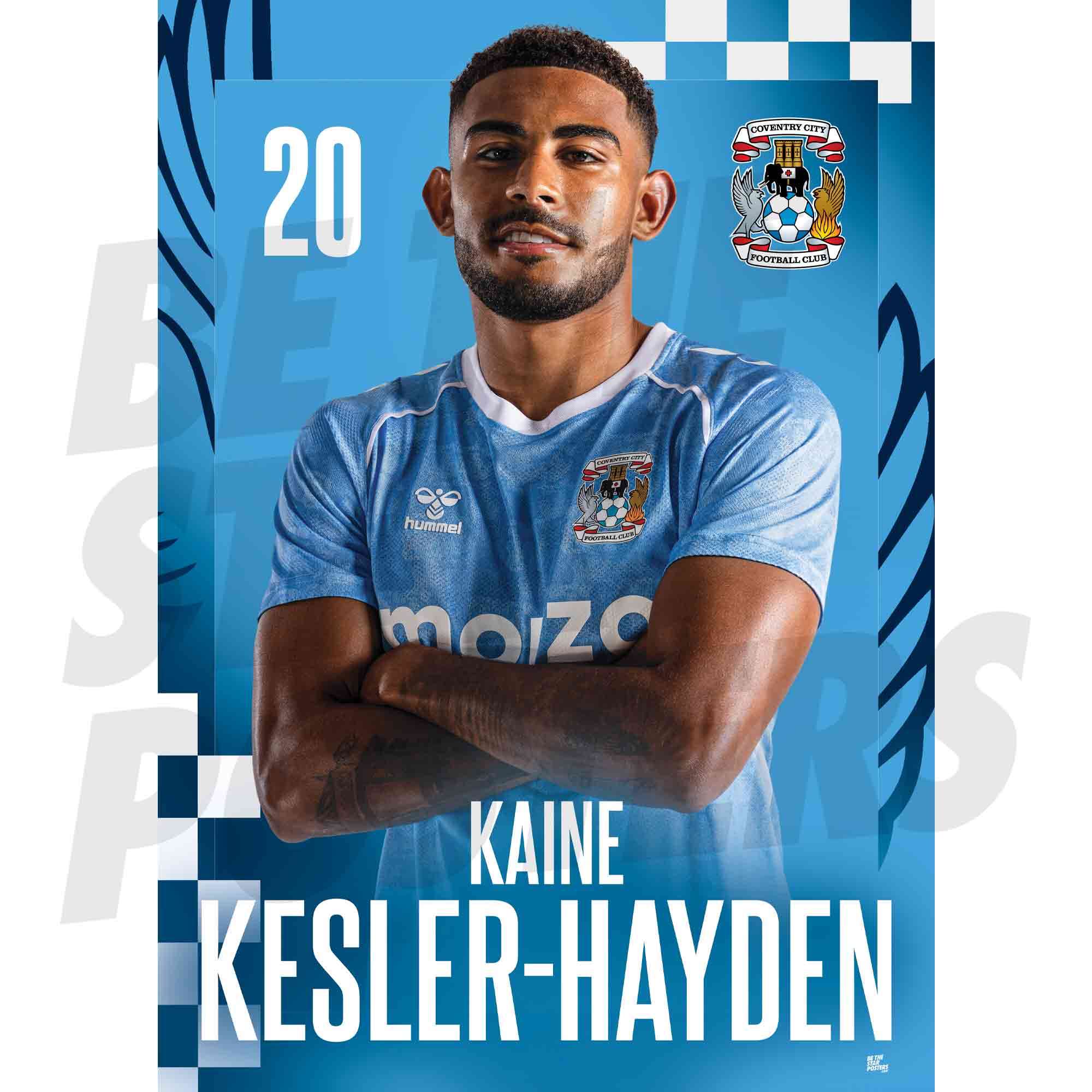 Coventry City FC Kaine Kesler-Hayden 25/26 Headshot Poster