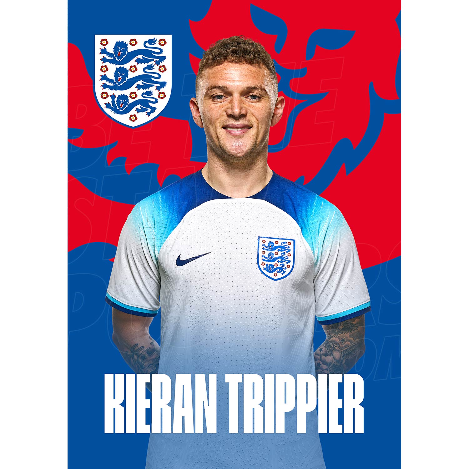 England Trippier 22/23 Home Headshot Poster