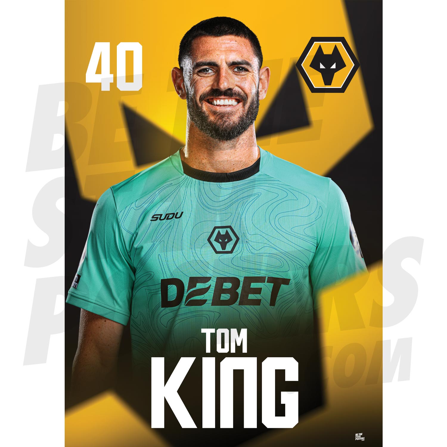 Wolverhampton Wanderers FC King 24/25 Headshot Poster