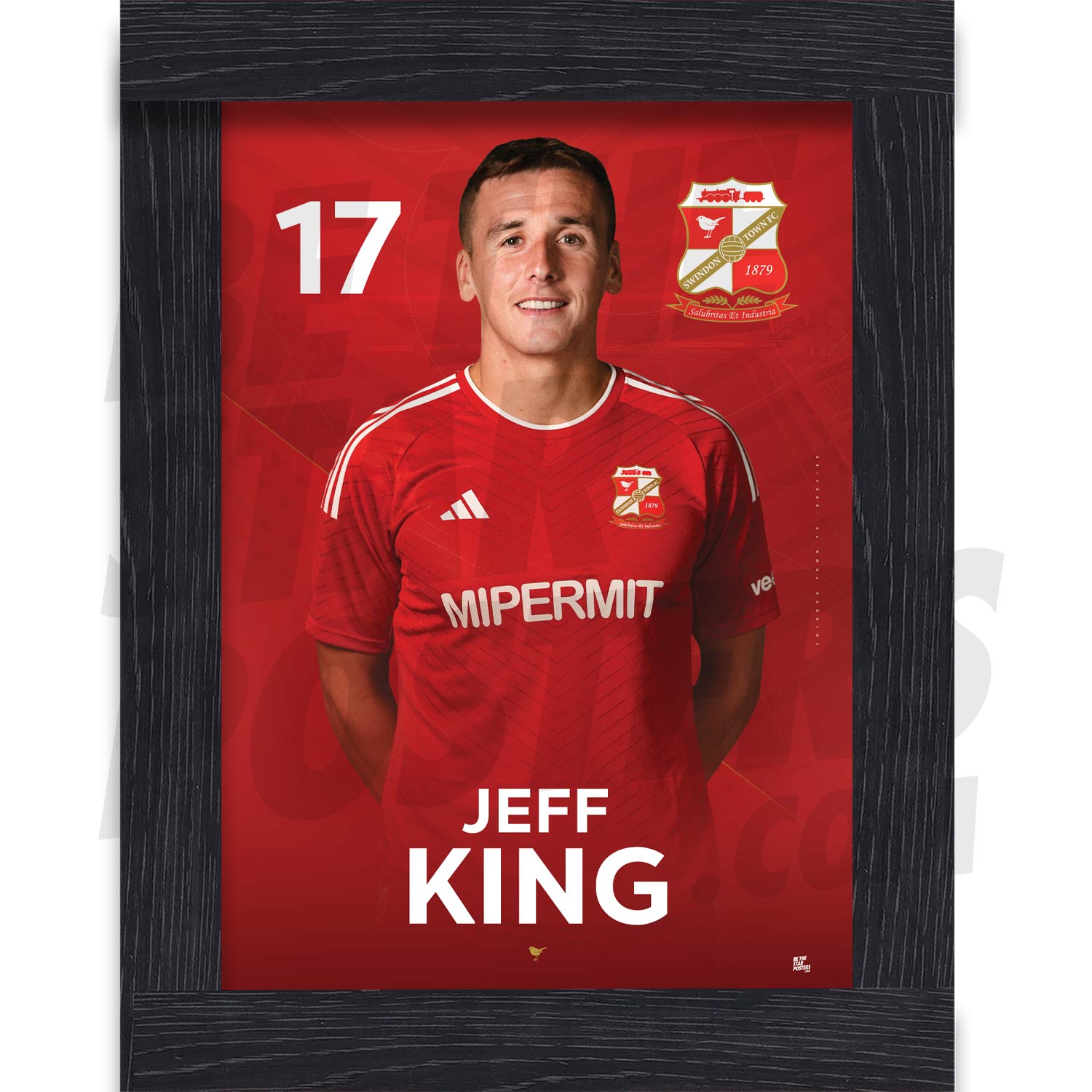 Swindon Town FC King 24/25 Headshot Poster