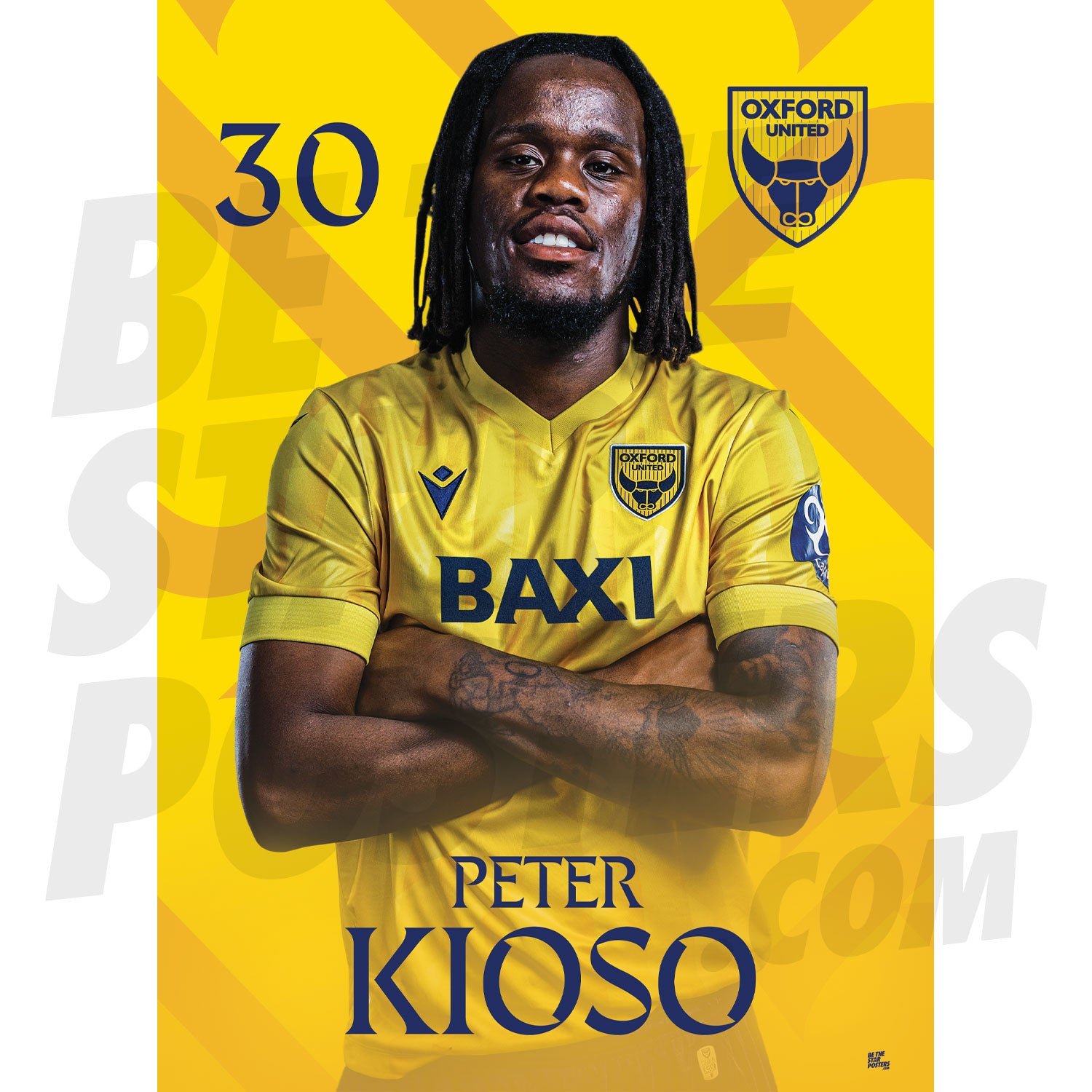 Oxford United FC Kioso 24/25 Headshot Poster