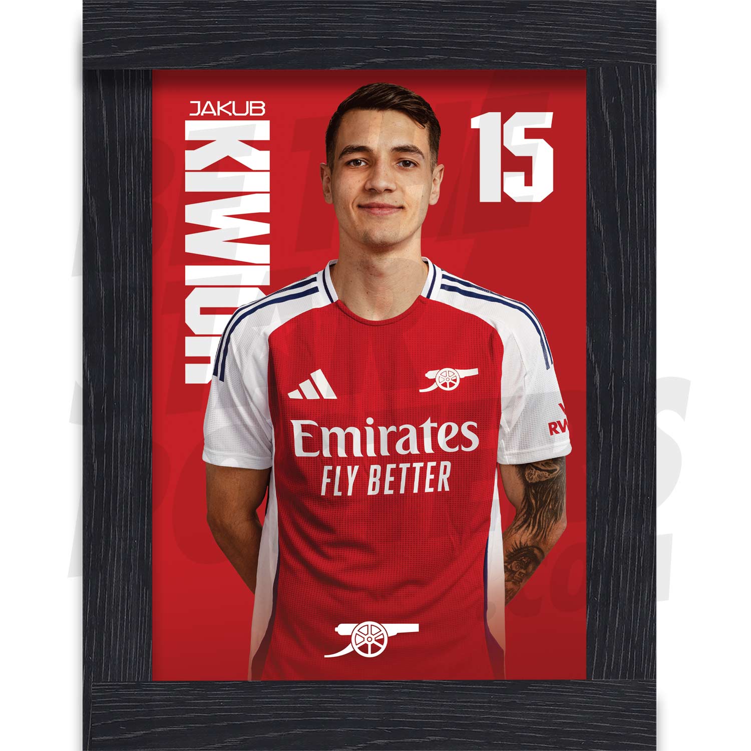 Arsenal FC Kiwior 24/25 Headshot Poster