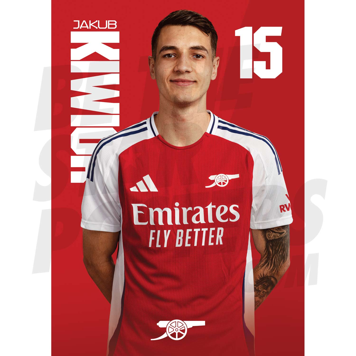 Arsenal FC Kiwior 24/25 Headshot Poster