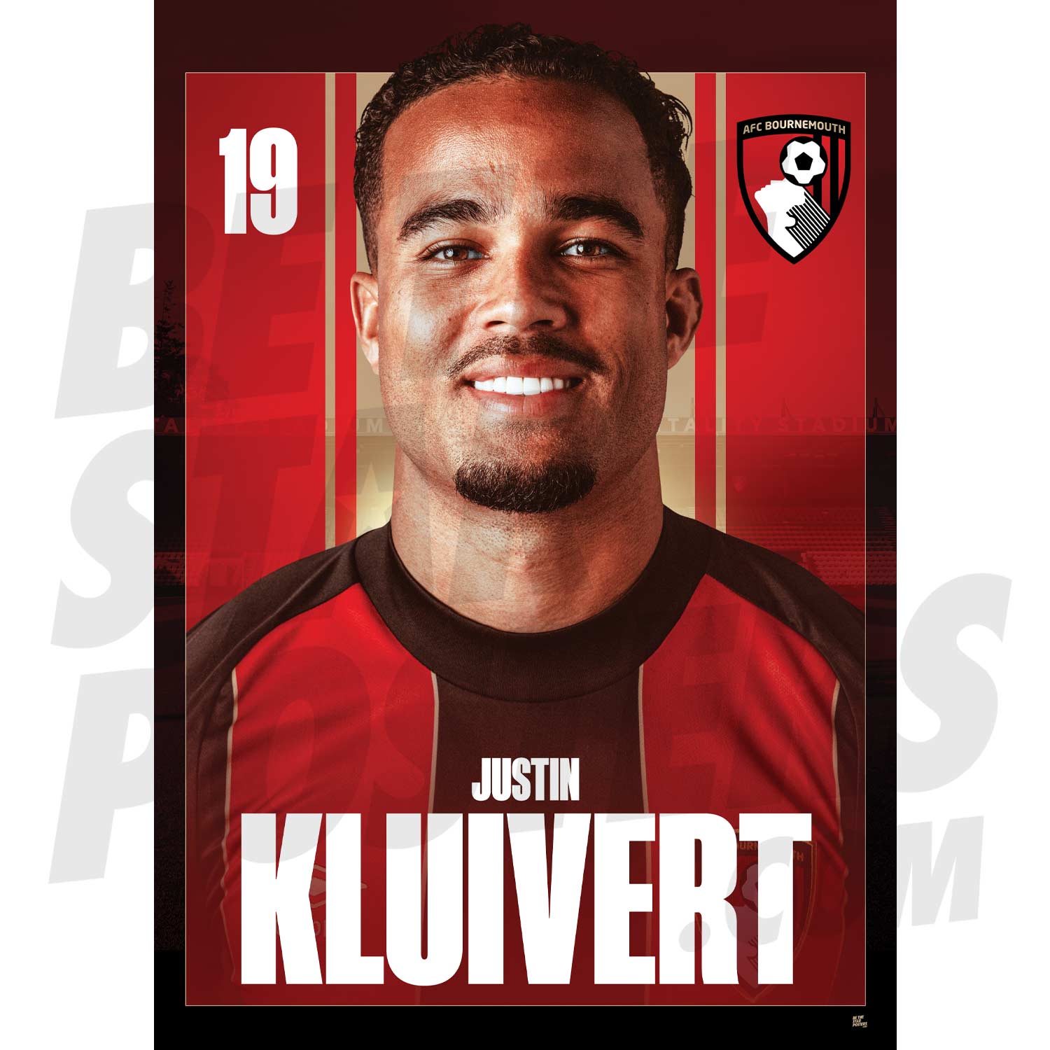 AFC Bournemouth Kluivert 24/25 Headshot Poster
