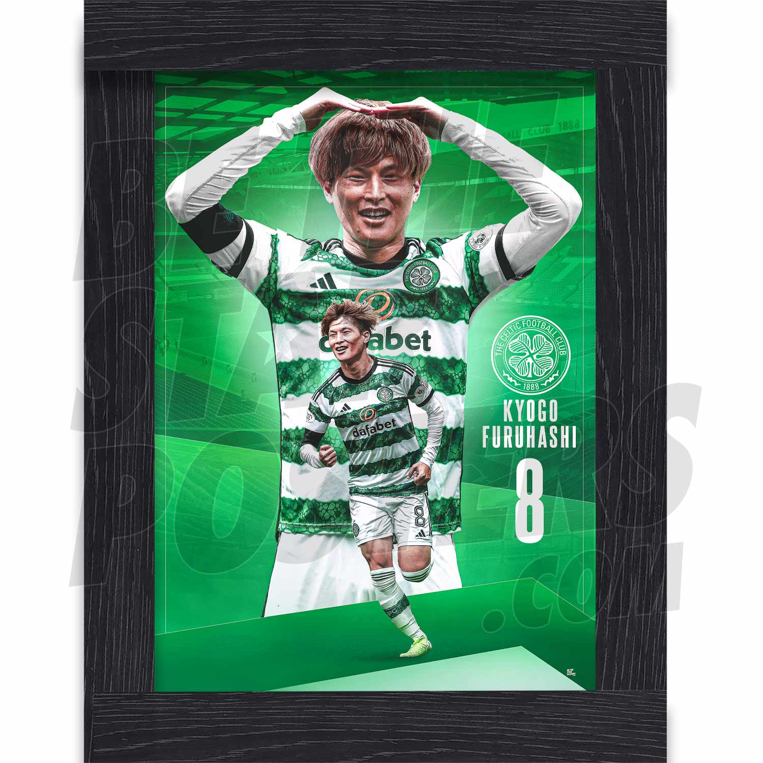 Celtic FC Kyogo 23/24 Action Poster