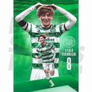 Celtic FC Kyogo 23/24 Action Poster