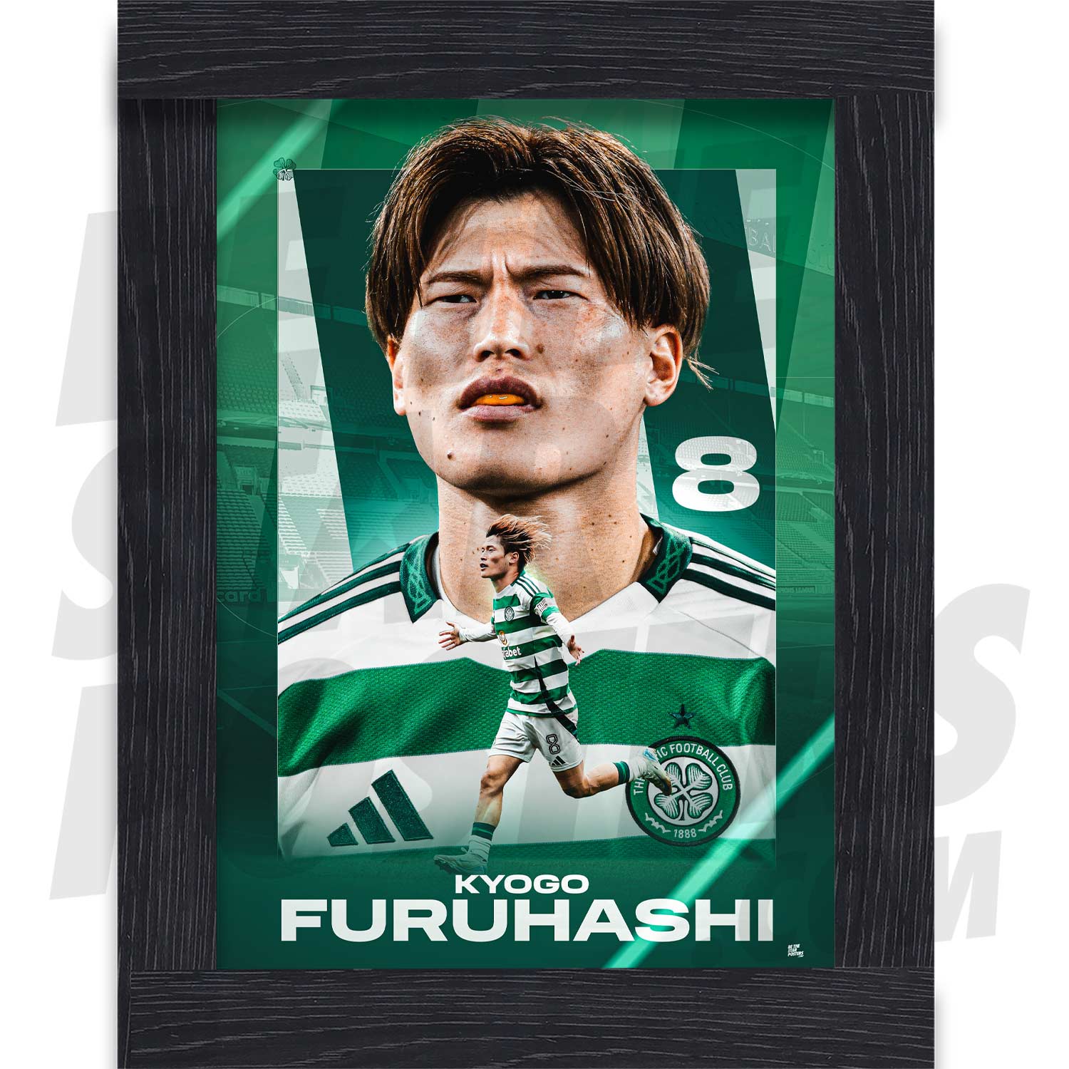 Celtic FC Kyogo 24/25 Action Poster