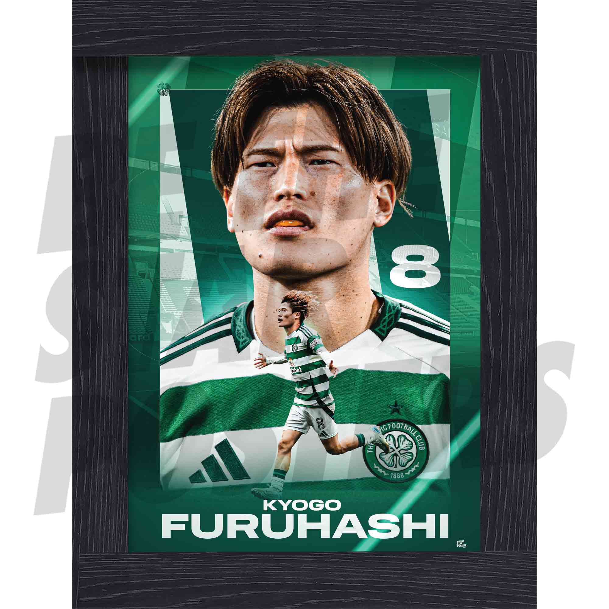 Celtic FC Kyogo 24/25 Action Poster