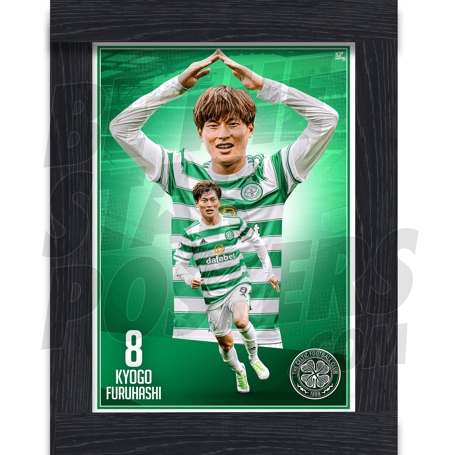 Celtic FC Kyogo 21/22 Action Poster