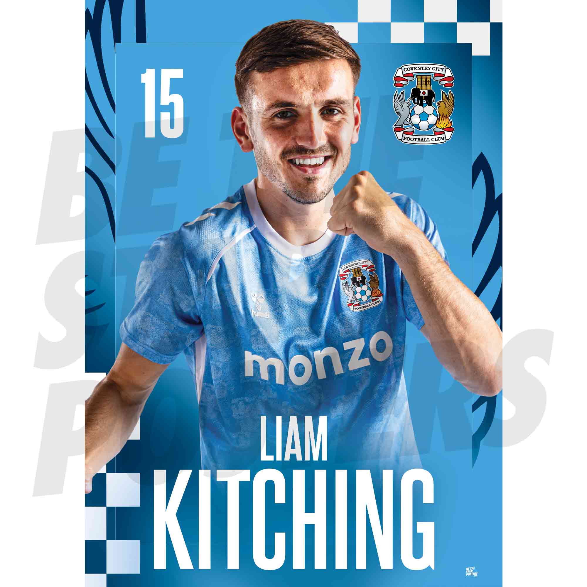 Coventry City FC Liam Kitching 25/26 Headshot Poster
