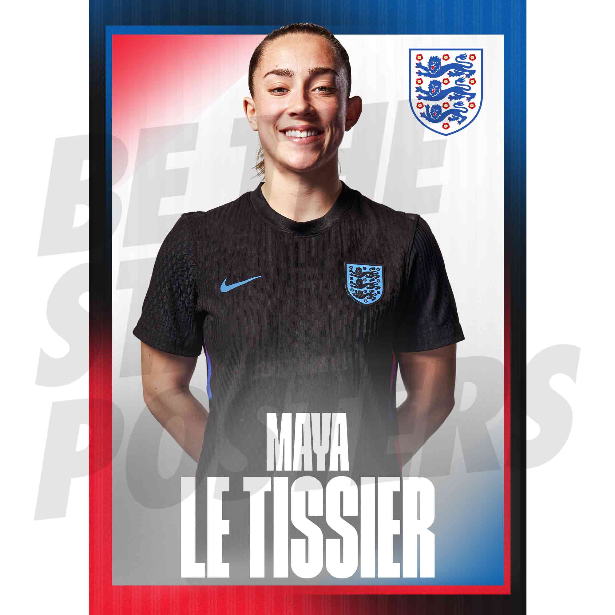 Lionesses Le Tissier 25/26 Away Headshot Poster