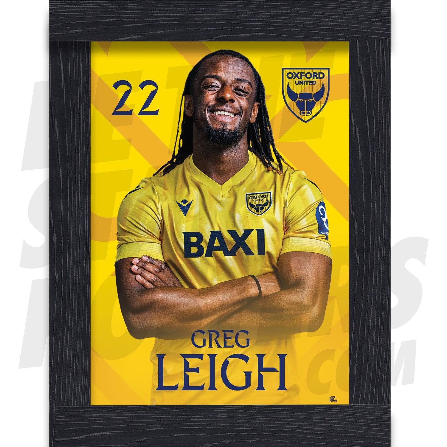 Oxford United FC Leigh 24/25 Headshot Poster